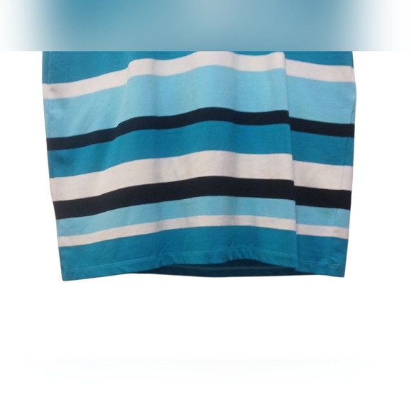 Michael Kors - NWOT, Multi Colored Striped Dress, Short Sleeves W/ Ruching & Tie - Picture 8 of 10